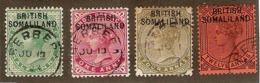 SOMALILAND 1903 VALUES TO 12a SG 1, 2, 6, 9 FINE USED Cat £17.75 - Somaliland (Protettorato ...-1959)