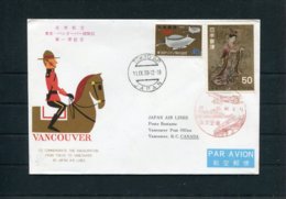 1968 Japan Air Lines JAL First Flight Cover Tokyo - Vancouver Canada Mountie - Airmail