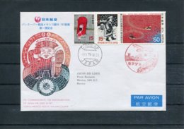 1975 Japan Air Lines JAL First Flight Cover Tokyo - Mexico. Post Box - Airmail