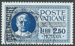 1931 VATICANO USATO PACCHI POSTALI ESPRESSO 2,50 LIRE - RB15-10 - Paketmarken