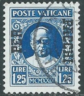 1931 VATICANO USATO PACCHI POSTALI 1,25 LIRE - RB15-10 - Paquetes Postales