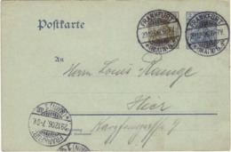 ALLEMAGNE DEUTSCHES REICH Entier Postal P072 (o) Lettre Carte Brief Ganzsache FRANKFURT L 29.12.1906 - Cartes Postales