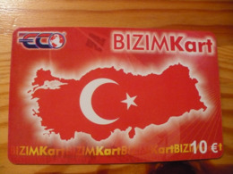 Prepaid Phonecard Turkey - Flag, Map - Turquie