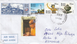 GOOD SRI LANKA Postal Cover To ESTONIA 2017 - Good Stamped: Lighthouse ; Thero ; Vesak ; Art - Sri Lanka (Ceylon) (1948-...)