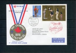 1976 Japan Air Lines JAL First Flight Cover. Tokyo - Montreal Olympics - Posta Aerea