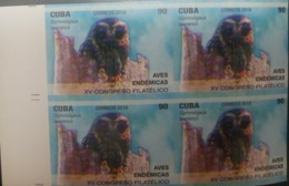 RO) 2018 CUBA - CARIBBEAN, IMPERFORATED, ENDEMIC BIRD - OWL GYMNOLGAUX LAWRENCIL, - XV PHILATELIC CONGRESS, MNH - Imperforates, Proofs & Errors