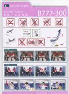 Thailande / Cathay Pacific / Boeing B 777 - 300 / Consignes De Sécurité / Safety Card - Fichas De Seguridad