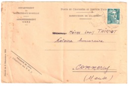 VILLERUPT Meurthe Et Moselle Lettre Entête Pont Et Chaussées Subdivision 2 F Gandon Yv 713 Ob 20 7 1945 Dest Commercy - Lettres & Documents