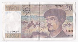 20 Francs Debussy 1982. Alphabet B.009 N° 848028 - 20 F 1980-1997 ''Debussy''