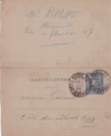 Carte Lettre Sage 15 C Bleu J19 Oblitérée Repiquage Réseau D'assistance Judiciaire - Tarjetas Cartas