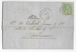 SUISSE - 1879 - LETTRE De COUVET => BORDEAUX - TARIF 25c ! - Storia Postale