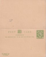 ZANZIBAR   ENTIER POSTAL/GANZSACHE/POSTAL STATIONERY CARTE AVEC REPONSE - Zanzibar (...-1963)