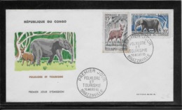 Thème Animaux - Eléphant, Antilope - Congo - Enveloppe - Elephants