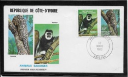 Thème Animaux - Singe / Pangolin - Côte D'Ivoire - Enveloppe - Monkeys