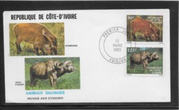 Thème Animaux - Buffle, Potamochère - Côte D'Ivoire - Enveloppe - Autres & Non Classés