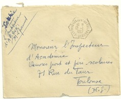 GARONNE / Haute - Dépt N° 31 = IZAUT De L' HOTEL 1957 =  CACHET MANUEL HEXAGONAL Pointillé F7 = Agence Postale + ARBON - Handstempels