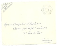 GARONNE / Haute - Dépt N° 31 = LABASTIDETTE 1960 =  CACHET MANUEL HEXAGONAL Pointillé F7 = Agence Postale - Handstempels