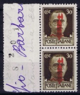 Italy: RSI Sa 492   Soprastampa On Back Side  Postfrisch/neuf Sans Charniere /MNH/** Pair Sheetmargin - Neufs