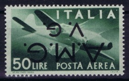 Italy: AMG-VG Sa Posta Aerea 8b Soprastampa Capovolta MH/* Flz/ Charniere Inverted Overprint Signiert /signed/ Signé - Nuovi
