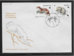 Thème Animaux - Rongeur - Pologne - Enveloppe - Nager