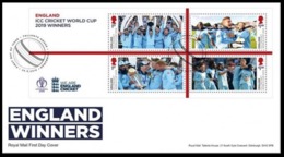 GROSSBRITANNIEN GRANDE BRETAGNE GB 2019 M/S ICC MENS CRICKET WORLD CUP FDC SG MS4278-81 MI B4452-55 YT F4869-72 - Ohne Zuordnung