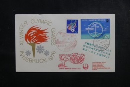 JAPON - Enveloppe 1er Vol Tokyo / Munich / Innsbruck En 1976 , Affranchissement Et Cachets Plaisants - L 44837 - Lettres & Documents