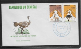 Thème Animaux - Antilope, Autruche - Sénégal - Enveloppe - Sonstige & Ohne Zuordnung