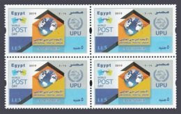 Egypt - 2019 - New - Block Of 4 - ( UPU - World Postal Day ) - MNH** - Nuovi