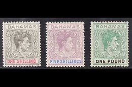 1938 1s Grey-black & Carmine, 5s Lilac & Blue And £1 Deep Grey-green & Black Original Printings On Thick Chalky Paper, S - Autres & Non Classés
