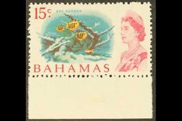 1967-71 15c Red, Yellow, Turquoise Blue & Carmine "Sea Garden" On Whiter Paper, SG 304a, Never Hinged Mint Marginal Exam - Other & Unclassified