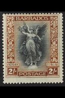 1920-21 2s Black & Brown Victory WATERMARK CROWN TO LEFT OF CA Variety, SG 210w, Fine Mint, Fresh. For More Images, Plea - Barbades (...-1966)