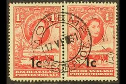 POSTMARK 1961 1c On 1d Type I Pair, SG 157, Clear & Full Strike Of MOREME C.d.s., Office Only Open Between 1958-68. For  - Altri & Non Classificati