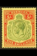 1918-22 5s Deep Green & Deep Red/yellow, SG 53, Very Fine Mint For More Images, Please Visit Http://www.sandafayre.com/i - Bermudes