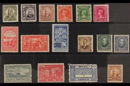 1906-1917 ALL DIFFERENT SMALL MINT COLLECTION Presented On A Stock Card & Includes 1906-16 400r, 500r, 700r, 100r, 2000r - Other & Unclassified