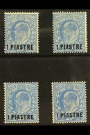1911 - 1913 1pia On 2½d Bright Ed VII Surcharged, SG 25/29, Very Fine And Fresh Mint. (4 Stamps) For More Images, Please - Levante Britannico