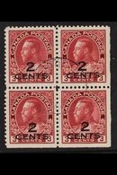 1926 2c On 3c Carmine Two-line Surcharge, SG 265, Superb Cds Used Lower Right Corner BLOCK Of 4, Very Fresh. (4 Stamps)  - Sonstige & Ohne Zuordnung