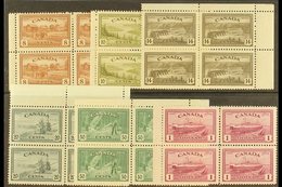 1946-47 Peace Re-conversion "Postage" Set, SG 401/406, FINE MINT/NHM Blocks Of 4 (6 Blocks = 24 Stamps) For More Images, - Otros & Sin Clasificación