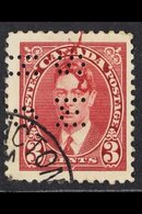 OFFICIAL 1939 3c Scarlet Punctured 'OHMS', SG O122, Fine Cds Used, With A Spectacular PRINTING FLAW Caused By Foreign Ma - Other & Unclassified