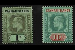 1907 1s And 10s Wmk Crown CA, Ed VII, SG 33/4, Fine Mint. For More Images, Please Visit Http://www.sandafayre.com/itemde - Cayman (Isole)