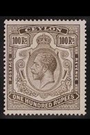 1912-25 100r Grey-black, Wmk Multi Crown CA, SG 321, Mint With Fabulous Fresh Appearance. A Beauty. For More Images, Ple - Ceylon (...-1947)