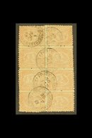 1874-75 5pa Brown Perf 12½, SG 35, Fine Used BLOCK Of 8 (2x4) Containing Two Vertical TETE-BECHE PAIRS (SG 35a) At Top A - Other & Unclassified