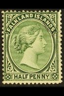 1891-1902 ½d  Green With WATERMARK REVERSED Variety, SG 16ax, Fine Used. For More Images, Please Visit Http://www.sandaf - Falklandinseln