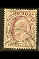 1904-12 KEVII 2d Reddish Purple, SG 45b, Finely Used, One Short Perf At Top. With B.P.A. Certificate. For More Images, P - Falkland Islands