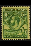 1929-37 5s Green / Yellow Penguins, SG 124, Very Fine Mint For More Images, Please Visit Http://www.sandafayre.com/itemd - Falkland Islands