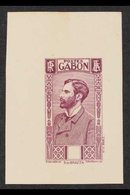 GABON 1932-33 IMPERF DIE PROOF For The Count De Brazza Types With Blank Value Tablet Blank Printed In Purple On Gummed P - Altri & Non Classificati