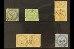 MARTINIQUE FORERUNNERS. 1859-70 "EAGLE" GENERAL ISSUES Cancelled With "MQE" Lozenge Cancellations Including 1c Bronze Gr - Altri & Non Classificati