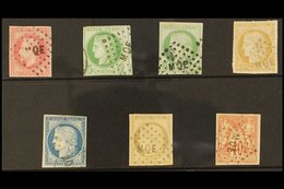 MARTINIQUE FORERUNNERS. 1872-1876. GENERAL ISSUES Cancelled By "MQE" Lozenge Cancellations Including 1871-72 80c Rose "N - Andere & Zonder Classificatie