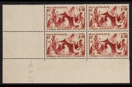 MAURITANIA 1939-46 1.50f Brown-red Encampment Unissued Value (Yvert 112A, SG 100a), Never Hinged Mint (hinged On Selvedg - Altri & Non Classificati