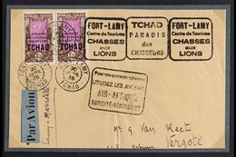 TCHAD 1936 Large Part Air Mail Cover Front Bearing 1924-33 1fr75 "TCHAD" Opt On AEF Opts, SG 46, Very Fine Used Horiz Pa - Autres & Non Classés