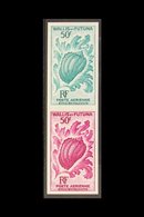 WALLIS & FUTUNA 1962 50F "Harpa Ventricosa" Air Post As Yv 18, VERTICAL PROOF PAIR, Each A Single Colour (turquoise / Ma - Sonstige & Ohne Zuordnung